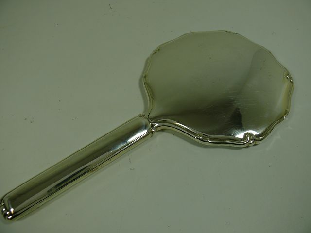 800 Silber Handspiegel / Kosmetik / Echtsilber / Ø 13,5 cm / 290,0g