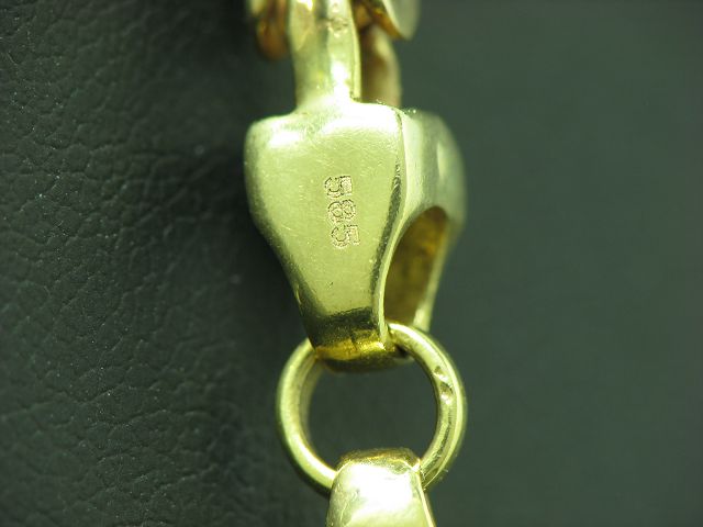 14kt 585 bicolor Gold Königskette mit Zirkonia Besatz / massiv / 71,0 cm / 63,9g