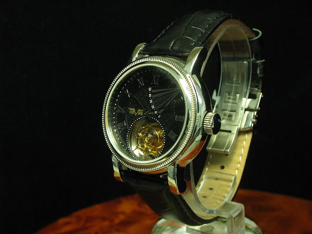 Novum Tourbillon Handaufzug Edelstahl Herrenuhr Armbanduhr