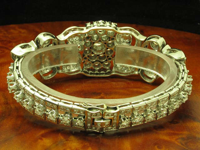 18kt 750 Weißgold Armband mit 9,00ct Brillant Besatz / Diamant / 59,9g / 17,5cm
