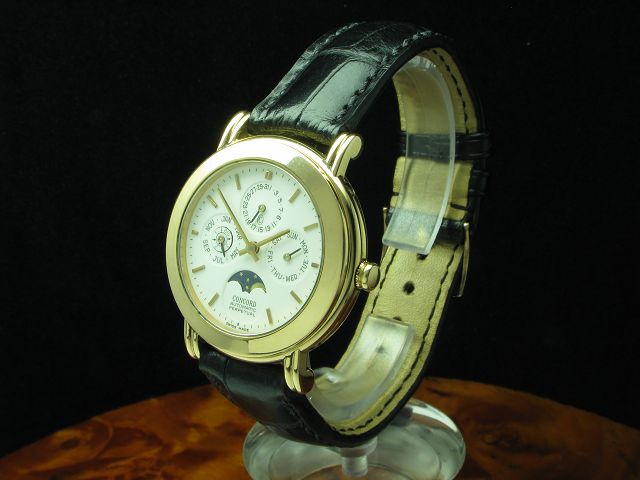 CONCORD 18kt 750 GOLD AUTOMATIC VOLLKALENDER MONDPHASE INKL. BOX & PAPIERE