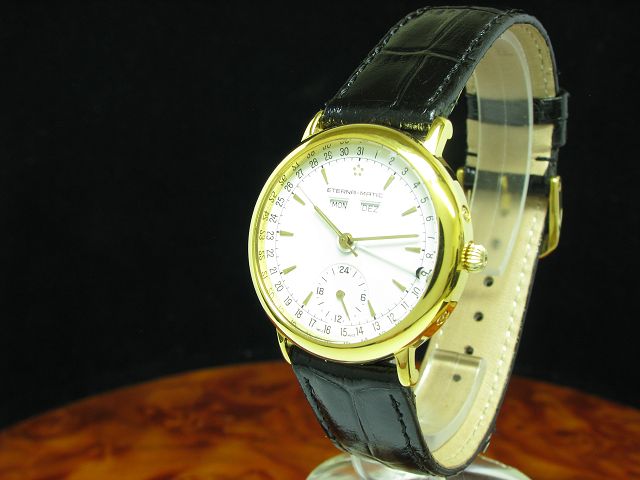 Eterna-Matic Vollkalender Gold Mantel Automatic Herrenuhr / Ref 627.0580.22