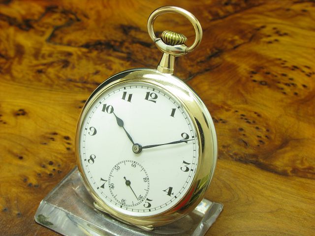Open Face 800 Silber / Gold Mantel Taschenuhr / Durchmesser 48,5 mm