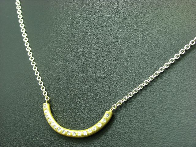 950 Platin Collier mit 0,34ct Brillant Besatz / Diamant / 11,5g / 42cm