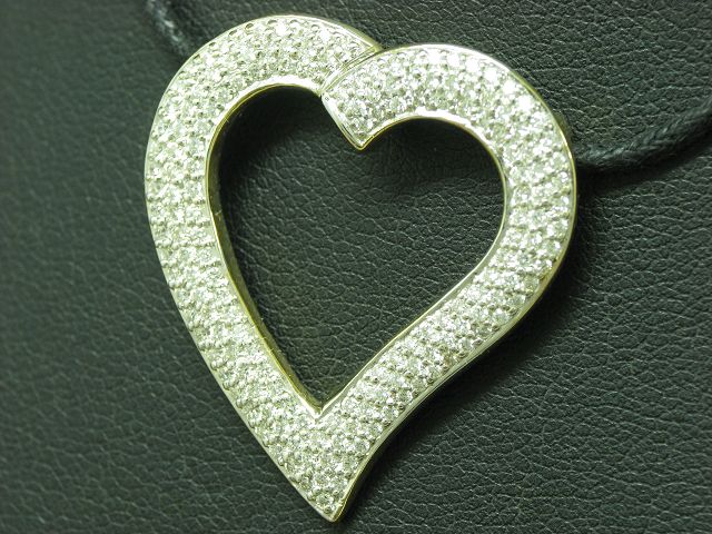14kt 585 Gelbgold Anhänger mit 1,30ct Brillant Besatz / Herz / Diamant / 4,6g