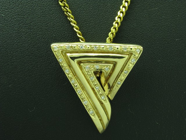 14kt 585 Gold Schmuckset mit 0,73ct Brillant Besatz / Kette + Ring & Ohrstecker