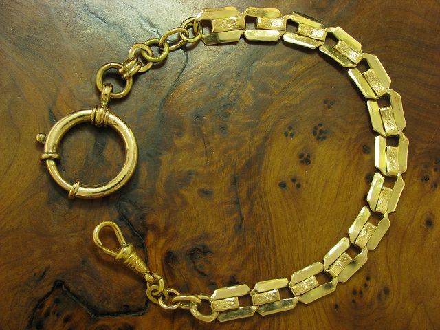 Taschenuhrkette / Chatelaine / vergoldet / 10,3g / 22,0cm