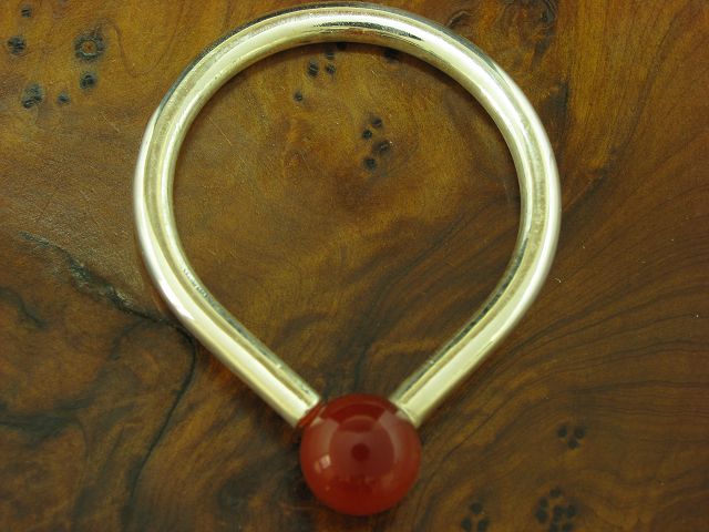 925 Sterling Silber Schlüsselring mit Karneol Besatz / Echtsilber / 15,9g