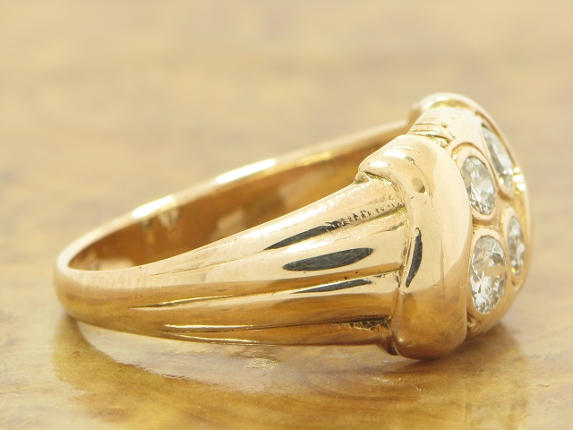 14kt 585 Rotgold Ring mit 0,60ct Brillant Besatz / Diamant / 10,5g / RG 55